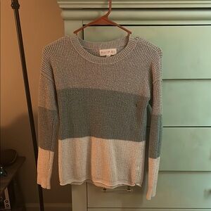 Pink Republic Gray and Cream Crew Neck Sweater